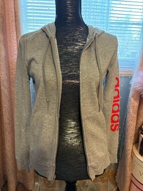 Gray Zip-Up Hoodie Jacket